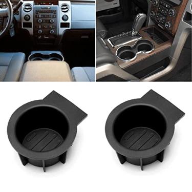 Imagem de POETRYXIAO Substituição de inserção de suporte de copo frontal compatível com F150 2004-2008 com console Flowthrough, 2009-2014 F150 sem fluxo através do console, Expedição 2003-2006
