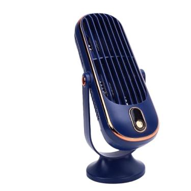 Imagem de AUNMAS Ventilador de Torre de Mesa Portátil, 5 Velocidades Sem Pincel LED LED Torre de Resfriamento de Resfriamento USB Recarregável fã de Mesa Oscilante Silenciosa para Uso Interno de (Azul)