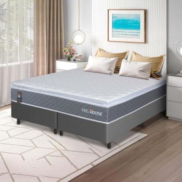 Imagem de Conjunto Box Cinza Luanda Cinza Espuma D28 King 193x203x62 - King House