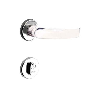 Imagem de Fechadura 55mm Externa Mz950 Roseta Cromado - Papaiz, Cromado