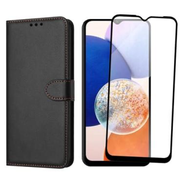 Imagem de Capa Carteira Para Galaxy A14 Capinha Flip Case + Película de Vidro Temperado 3D