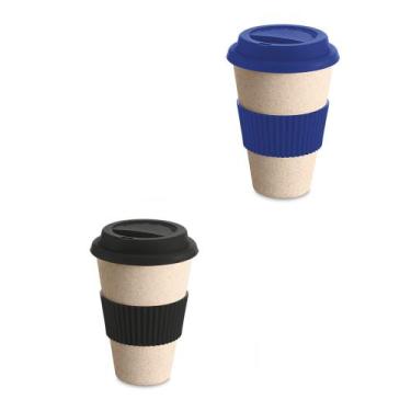 Imagem de Copo Para Viagem Em Fibra De Bambu 450 Ml - PRONTO PRINT, Azul