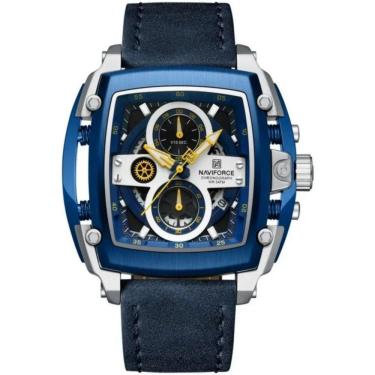 Imagem de Relógio Masculino Mostrador Grande Design Tonneau à Prova D `água Azul