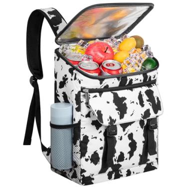 Imagem de Mochila térmica térmica macia à prova de vazamento, 30 latas, refrigeradora, portátil, piquenique, acampamento, praia, caminhadas, churrasco, almoço, para homens e mulheres, cor vaca