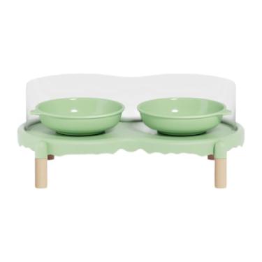 Imagem de KiBcsLic Comedouros para Cães, Base Antiderrapante, Conjunto de Pratos E Bebedouros, Tigelas para Cães Pequenos, Verde