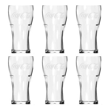 Imagem de Jogo 6 Copos Em Vidro 470Ml Linha Contour Coca Cola Cristal - Nadir Fi