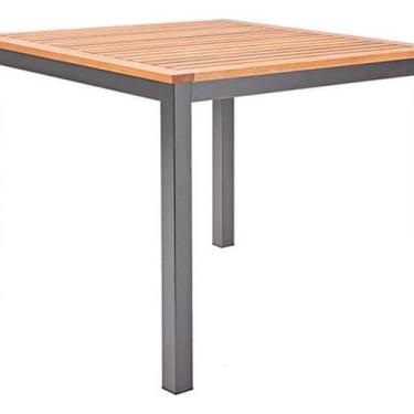 Imagem de Mesa Quadrada Jardim Varanda 74X89X89Cm Aluminio E Madeira - Naterial