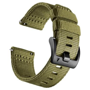 Imagem de Pulseira de nylon para relógio Vivoactive 4 de 45 mm/Garmin Venu 2/3, pulseira esportiva robusta de 22 mm para Forerunner 255/955/265/965, Galaxy Watch 3 de 45 mm/46 mm/Gear S3 Frontier/Classic, verde