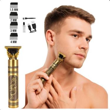 Imagem de Máquina de Cortar Cabelo Profissional  Sem Fio, Dragão Dourado, Ideal 