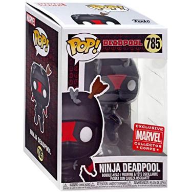 Imagem de Funko Pop! Marvel Collector Corps Exclusive 30th Anniversary Ninja Deadpool #785 w/ Free Acrylic Case
