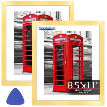 Imagem de HOMERHYME Molduras para quadros, moldura de diploma, 20 x 27 cm, molduras douradas para pôsteres com acrílico transparente, moldura de certificado para pendurar na parede de 21 x 28 cm para colagem