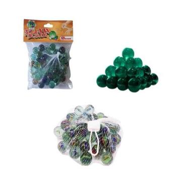Imagem de Kit 50 Bolinhas Gude Mista Lisa Carambola Resistente Vidro - 99Toys