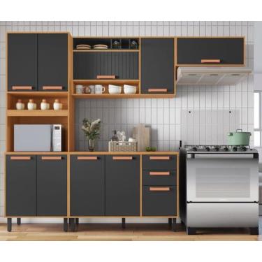 Imagem de Cozinha Modulada 4 Peças 10 Portas 2 Gavetas e Nicho para Forno Napole