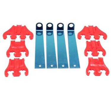 Imagem de Teares de fio de vela de ignição universal cromado vermelho separador de 7/8/9 mm serve para Chevy Ford