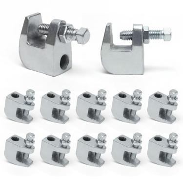 Imagem de Kodilin 12 peças braçadeira de viga de 1/5.1 cm UNC Braçadeiras de viga de segurança de ferro, abertura de mandíbula de 3/10.2 cm, suporte de parede/teto resistente para suporte de tubulação vertical