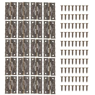 Imagem de Dobradiças decorativas antigas de dobradiças vintage hinges jóias hardware hardware retro decoração de dobradiças para caixas de madeira armários de zinco 3,6x2.4cm 20 set