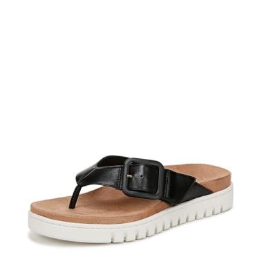 Imagem de Vionic Chinelo feminino Uptown Marin, couro preto, 36.5 EU