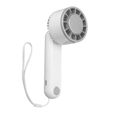 Imagem de Zhjvihx Ventilador Portátil Portátil, Mini -pequeno Ventilador de Mão Dobrável Display Digital Inteligente para Viagem (Branco)