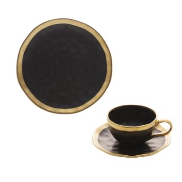 Imagem de Conjunto Mesa Posta Dubai Porcelana Pratos Xícaras Com Pires Café Da Manhã Lanche Da Visita (2, 90ml)