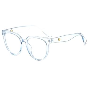 Imagem de Óculos de sol transparentes femininos e masculinos, óculos anti-luz azul tipo olho de gato com bloqueio de luz (7)