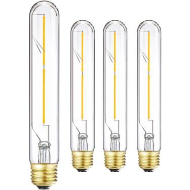 Imagem de Leools Lâmpada LED E26 regulável 4W igual a 40 watts branco macio 30000K E26 lâmpada Edison AC120V 400lm lâmpada LED tubular T9 T10 para pingente, arandelas de parede lâmpadas E26 pacote com 4