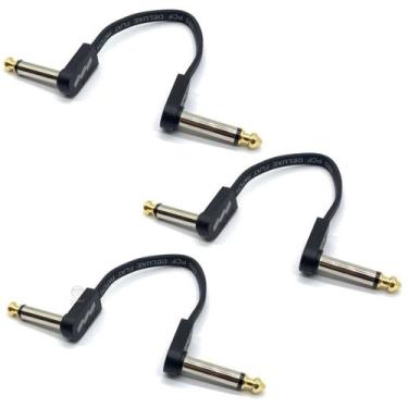 Imagem de Cabo Pedal Flat Ebs Deluxe Patch 10cm Kit Com 3 Cabos