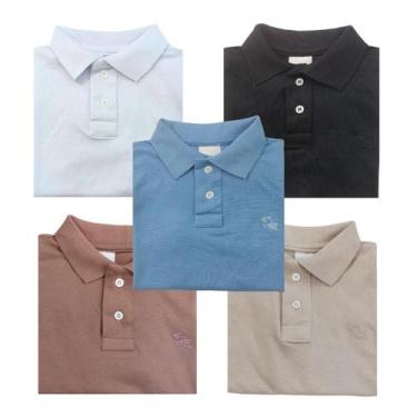 Imagem de KIT 5 Camisa Básica Polo Infantil manga curta - Daze Modas, Bege marro