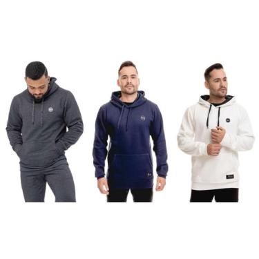 Imagem de kit 3 Cangurus Blusas Casacos Masculinos Peluciado - Flero, Grafite, O
