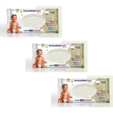 Imagem de Toalhas Umedecidas Kit Com 3 Pacotes com 100 unidades (Total 300 folha