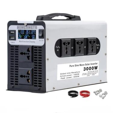 Imagem de Inversor de onda seno -seno 3000W, 12V 24V 48V 60V Inverter de entrada de energia do inversor de fase DC DC de entrada CA 110V/220V/230V Converter para RV, caminhão, energia solar,12V to 110V