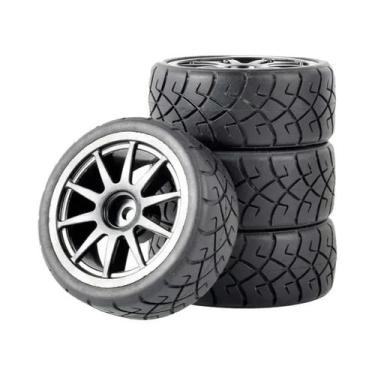 Imagem de Pneus E Rodas De Borracha Para Carro RC, 4 Unidades, Cubo Hexagonal De