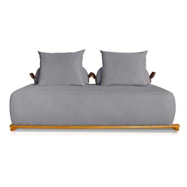 Imagem de Sofá 3 Lugares 2,20m com Base de Madeira Linho - Agius Lucadi Home, Li