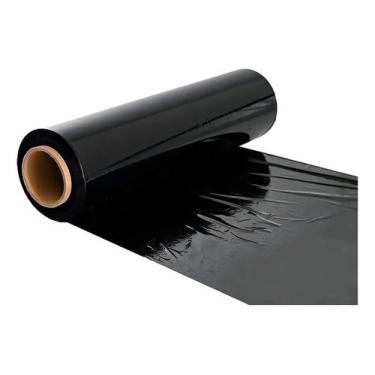 Imagem de Bobina Stretch Preta 500mm x 0,025 3kg Alta Resistência e Discrição - 