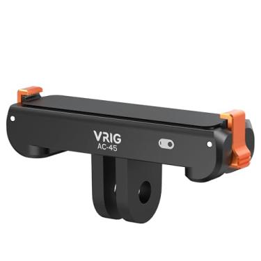 Imagem de VRIG Suporte magnético de liberação rápida para Insta360 GO3S/GO3, base magnética com adaptador de duas pontas para tripés e bastões de selfie, vlogging