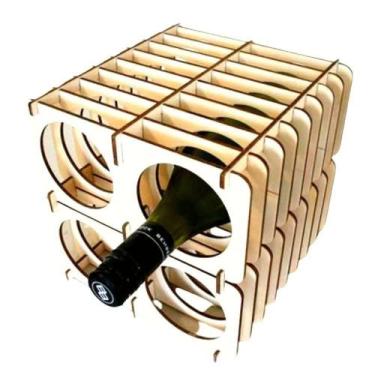 Imagem de Mini Adega Mdf Para 04 Garrafas - LENOBRE