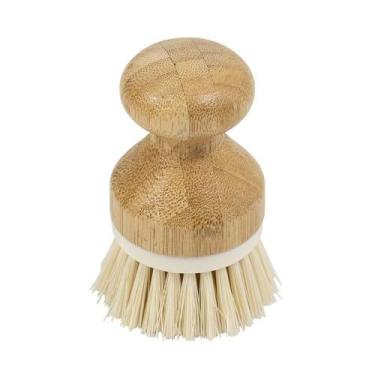 Imagem de Escova De Bambu Oikos Redonda Off-white Para Limpeza