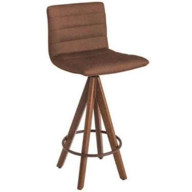 Imagem de Banqueta Giratória Gourmet Paris Cor Camurça Marrom - GAT MAGAZINE