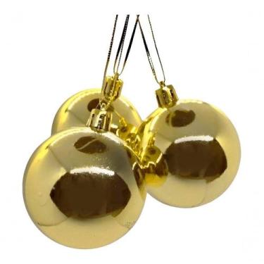 Imagem de Kit 10 Bolas Decoração De Natal Dourada árvore De Natal 60mm - OUTRAS 