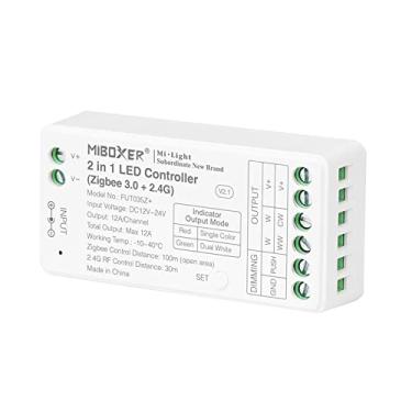 Imagem de LGIDTECH FUT035Z+ Miboxer 2 em 1 LED Strip Controller Zigbee 3.0 + 2.4G, funciona com fita de luz de LED branca dupla de cor única e CCT, compatível com Philips Hue, Amazon Echo Plus (2ª geração)