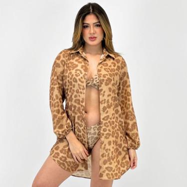 Imagem de Saída de Praia Bana Bana Camisa Estampada Feminina-Feminino