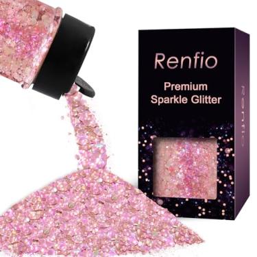Imagem de Renfio Chameleon Mermaid Chunky Glitter, 50 g 3D Holográfico Rosa Grosso Glitter para Snowglobe Tumbler, Artesanato, Resina, Unha, Slime, Decoração de Festivais