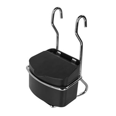 Imagem de Saleiro Preto 500g com Suporte Cromado Para Barra de Parede Cozinha