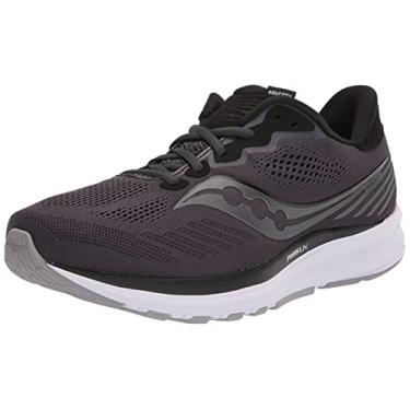 Imagem de Saucony Tênis masculino Ride 14, Carvão/Preto, 41