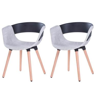 Imagem de Kit 2 Cadeiras ANM6709F Turim Nicole Anima Office PP Preto Revestida P