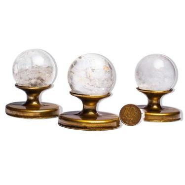 Imagem de 03 Esfera Cristal Pedra Natural 40 a 45mm 90 a 120g Tipo B - Cristaisd