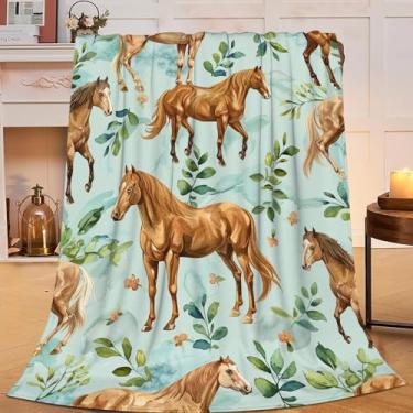 Imagem de citari Cobertor de cavalo, decoração de cavalos, cobertor de animais para meninas, meninos, amantes, superquente, macio, macio, de flanela de lã, cobertor de cama para sofá de inverno para crianças