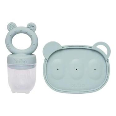 Imagem de Kit porta frutinhas e forminha de leite em silicone verde - buba