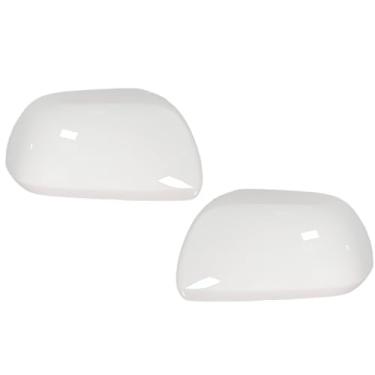 Imagem de ABAGAEL Capa de espelho compatível com Toyota Sienna 2012-2020, um par de capa de espelho retrovisor de porta lateral sem luz de seta para Sienna 87945-08021-B1,87915-08021-B1 (branca)