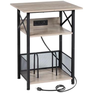 Imagem de Suporte para toca-discos AMHANCIBLE HETCD012GY-1 com estação de carreg