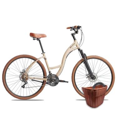 Imagem de Kit Bicicleta BLITZ Aro 29 Comodo Urbana Full SH 21v Freio á Disco + Cestinha e cadeado (Bege, 18)